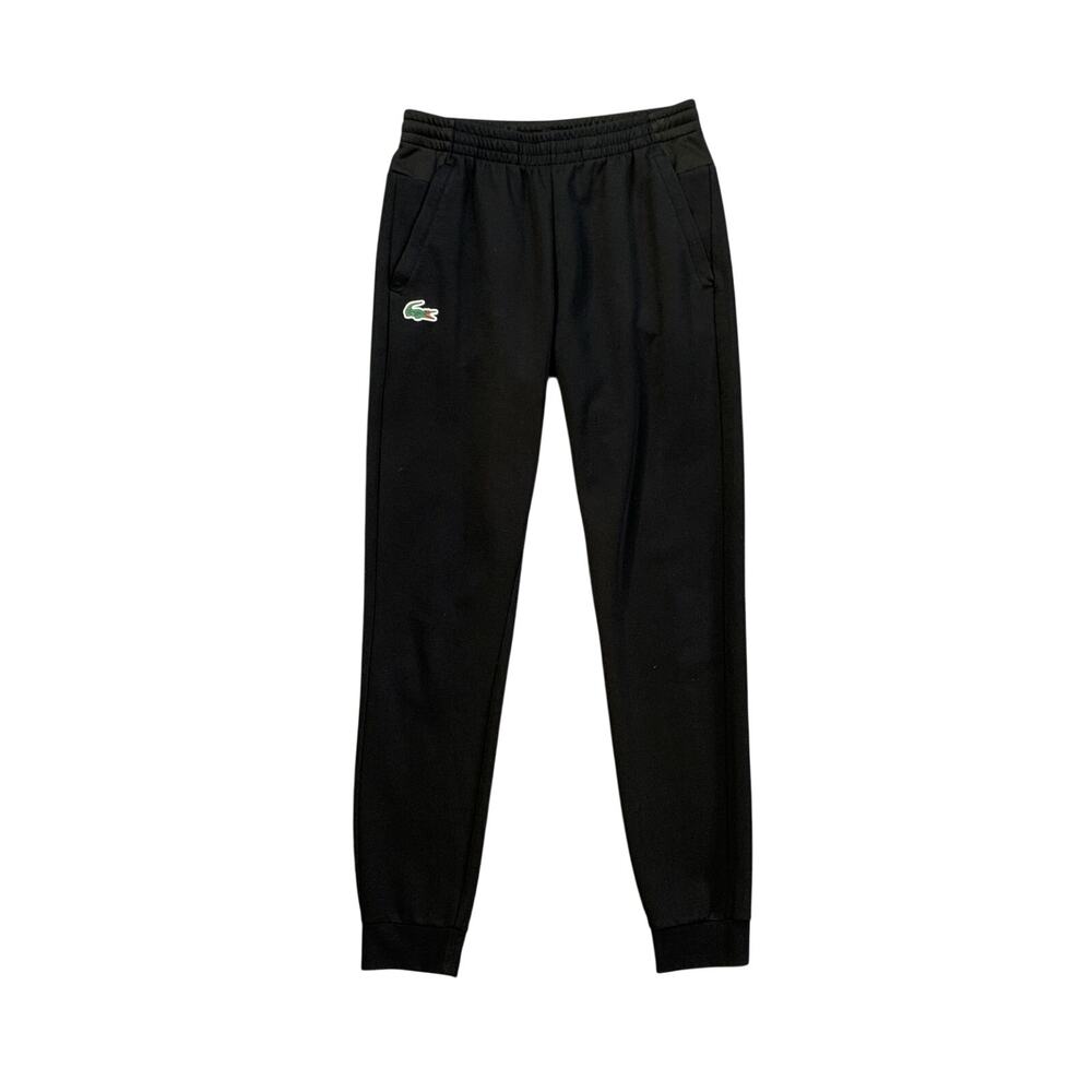 Lacoste Joggers Mens Medium Black Sport Track Taper Ankle Drawstring Sweatpants